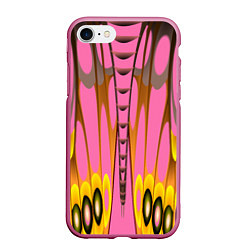 Чехол iPhone 7/8 матовый Розовый бабочкин мотив, цвет: 3D-малиновый