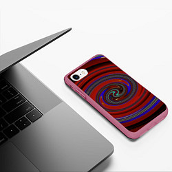 Чехол iPhone 7/8 матовый Завихрения новый вариант, цвет: 3D-малиновый — фото 2