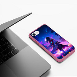 Чехол iPhone 7/8 матовый Шогун Райден - Геншин Импакт, цвет: 3D-малиновый — фото 2