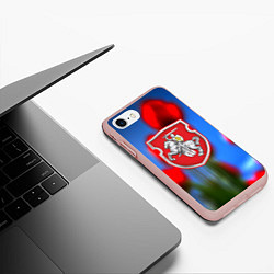 Чехол iPhone 7/8 матовый Belarus summer, цвет: 3D-светло-розовый — фото 2