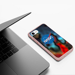 Чехол iPhone 7/8 матовый Nasa space star collection, цвет: 3D-светло-розовый — фото 2