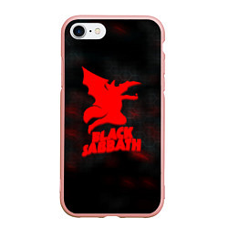 Чехол iPhone 7/8 матовый Black Sabbath краски метал, цвет: 3D-светло-розовый