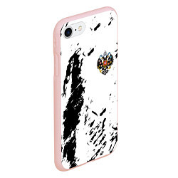 Чехол iPhone 7/8 матовый Россия спорт краски герб, цвет: 3D-светло-розовый — фото 2