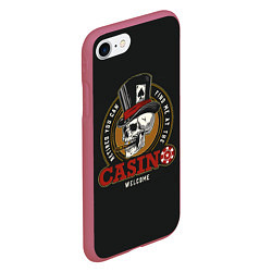 Чехол iPhone 7/8 матовый Casino, цвет: 3D-малиновый — фото 2