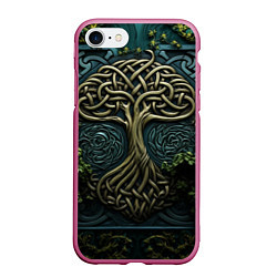 Чехол iPhone 7/8 матовый Дерево друидов, цвет: 3D-малиновый