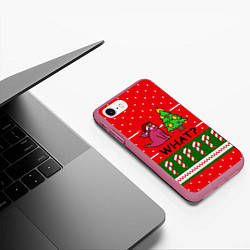 Чехол iPhone 7/8 матовый Дракон и елка, цвет: 3D-малиновый — фото 2
