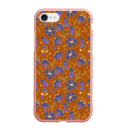 Чехол iPhone 7/8 матовый Цветы в поле коричневый цвет, цвет: 3D-светло-розовый