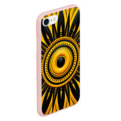 Чехол iPhone 7/8 матовый Желто-черный узор в африканском стиле, цвет: 3D-светло-розовый — фото 2