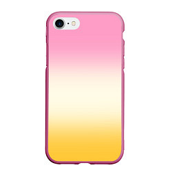 Чехол iPhone 7/8 матовый Розовый бежевый желтый градиент, цвет: 3D-малиновый