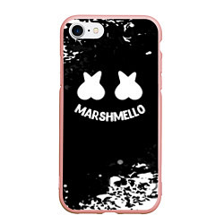 Чехол iPhone 7/8 матовый Marshmello splash, цвет: 3D-светло-розовый