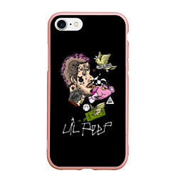 Чехол iPhone 7/8 матовый Lil Peep рэпер, цвет: 3D-светло-розовый