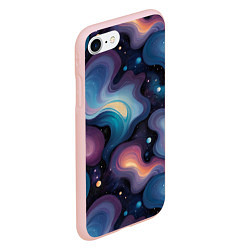 Чехол iPhone 7/8 матовый Космические волны и звездная пыль, цвет: 3D-светло-розовый — фото 2