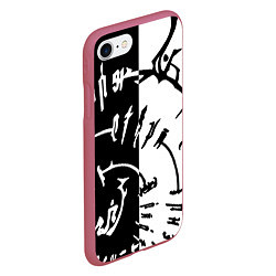 Чехол iPhone 7/8 матовый Астарион - знак на спине чб, цвет: 3D-малиновый — фото 2