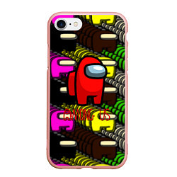Чехол iPhone 7/8 матовый Among us games, цвет: 3D-светло-розовый