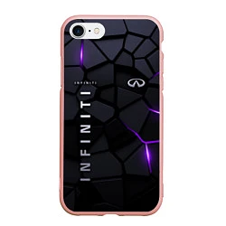 Чехол iPhone 7/8 матовый Infiniti - плиты с эффектом свечения, цвет: 3D-светло-розовый