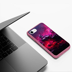 Чехол iPhone 7/8 матовый Фиолетовые элементы абстракция, цвет: 3D-малиновый — фото 2