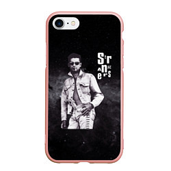 Чехол iPhone 7/8 матовый Depeche Mode - Dave Gahan strangers pistol, цвет: 3D-светло-розовый