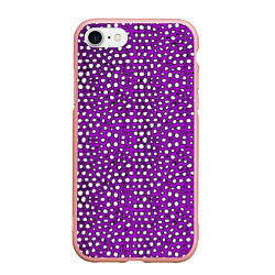 Чехол iPhone 7/8 матовый Белые пузырьки на фиолетовом фоне, цвет: 3D-светло-розовый