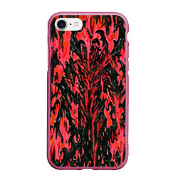 Чехол iPhone 7/8 матовый Демонический доспех красный, цвет: 3D-малиновый