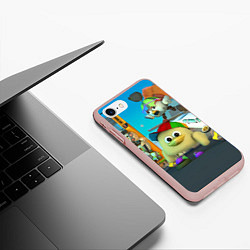 Чехол iPhone 7/8 матовый Маленький Мальчик Чикен Ган, цвет: 3D-светло-розовый — фото 2