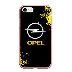 Чехол iPhone 7/8 матовый Opel желтые краски, цвет: 3D-светло-розовый
