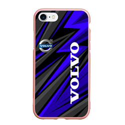 Чехол iPhone 7/8 матовый Volvo - Синий спортивный, цвет: 3D-светло-розовый