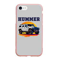 Чехол iPhone 7/8 матовый Нейросеть - Hummer рисунок, цвет: 3D-светло-розовый