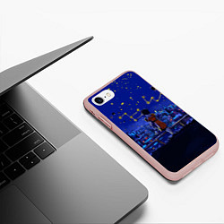 Чехол iPhone 7/8 матовый Юный астроном, цвет: 3D-светло-розовый — фото 2