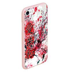 Чехол iPhone 7/8 матовый Японский стиль иероглифы, цвет: 3D-светло-розовый — фото 2