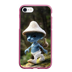 Чехол iPhone 7/8 матовый Шайлушай синий, цвет: 3D-малиновый