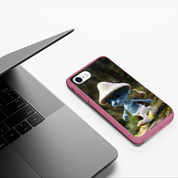 Чехол iPhone 7/8 матовый Шайлушай синий, цвет: 3D-малиновый — фото 2