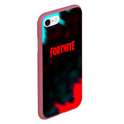 Чехол iPhone 7/8 матовый Fortnite неон эпик, цвет: 3D-малиновый — фото 2