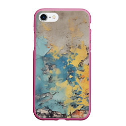 Чехол iPhone 7/8 матовый Гранжевая стена с краской, цвет: 3D-малиновый
