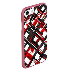 Чехол iPhone 7/8 матовый Красные и чёрные мазки, цвет: 3D-малиновый — фото 2