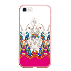 Чехол iPhone 7/8 матовый Цветочный сказочный узор, цвет: 3D-светло-розовый