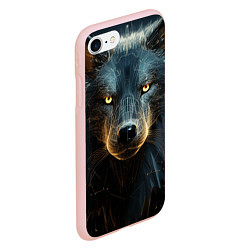 Чехол iPhone 7/8 матовый Волк арт-портрет, цвет: 3D-светло-розовый — фото 2