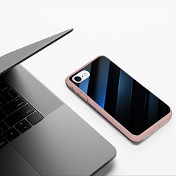 Чехол iPhone 7/8 матовый Синий хаос, цвет: 3D-светло-розовый — фото 2
