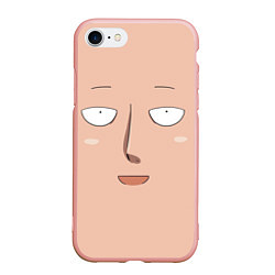 Чехол iPhone 7/8 матовый Ван панч мен улыбочка Сайтама, цвет: 3D-светло-розовый