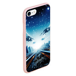 Чехол iPhone 7/8 матовый Космическая абстракция, цвет: 3D-светло-розовый — фото 2