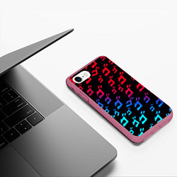 Чехол iPhone 7/8 матовый JoJos Bizarre битво лого неон, цвет: 3D-малиновый — фото 2