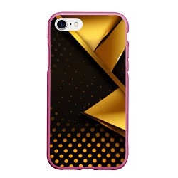 Чехол iPhone 7/8 матовый Золотистая текстура абстракт, цвет: 3D-малиновый