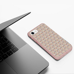 Чехол iPhone 7/8 матовый Зефирный снеговик, цвет: 3D-светло-розовый — фото 2