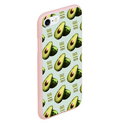Чехол iPhone 7/8 матовый Авокадо и полосы, цвет: 3D-светло-розовый — фото 2