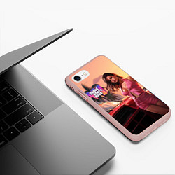 Чехол iPhone 7/8 матовый GTA 6 girl vice city, цвет: 3D-светло-розовый — фото 2