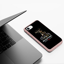 Чехол iPhone 7/8 матовый Ведьмак персонажи охоты, цвет: 3D-светло-розовый — фото 2