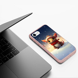 Чехол iPhone 7/8 матовый Маленький замерзший дракончик, цвет: 3D-светло-розовый — фото 2