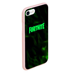 Чехол iPhone 7/8 матовый Fortnite языки пламени зелёный, цвет: 3D-светло-розовый — фото 2