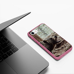 Чехол iPhone 7/8 матовый Bear, цвет: 3D-малиновый — фото 2