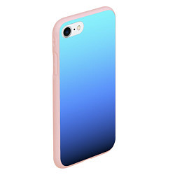 Чехол iPhone 7/8 матовый Голубой и черно-синий градиент, цвет: 3D-светло-розовый — фото 2