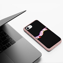 Чехол iPhone 7/8 матовый Чушпанка волна, цвет: 3D-светло-розовый — фото 2